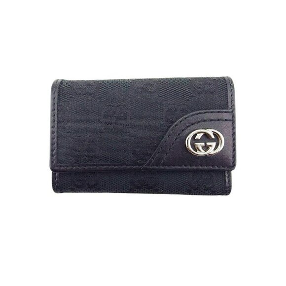 GUCCI Key Case GG Canvas Canvas x Leather Authentic USED - Picture 2 of 9